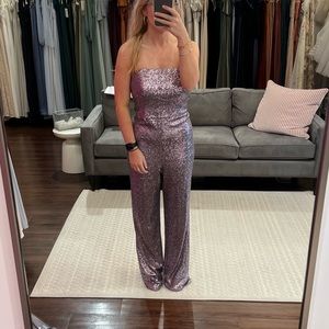 THEIA SEQUIN JUMPSUIT SIZE 12 in WISTERIA